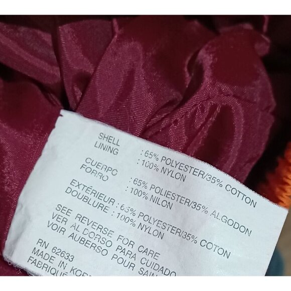 ProPlayer Mens VT Hokies Jacket XXL Orange & Burgundy Polyester Cotton Nylon VTG - Picture 5 of 10